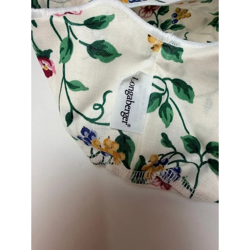 Longaberger 1999 Mothers Day White Vine Basket Liner 2206318 Tea for Two Floral